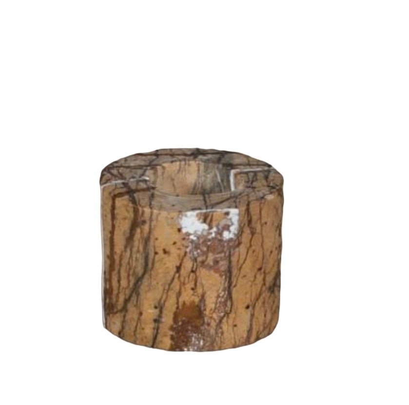 Marble candle holder brown MJ-96