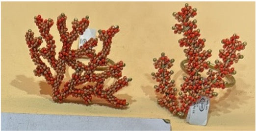 Coral Beaded Napkin Rings AKS009