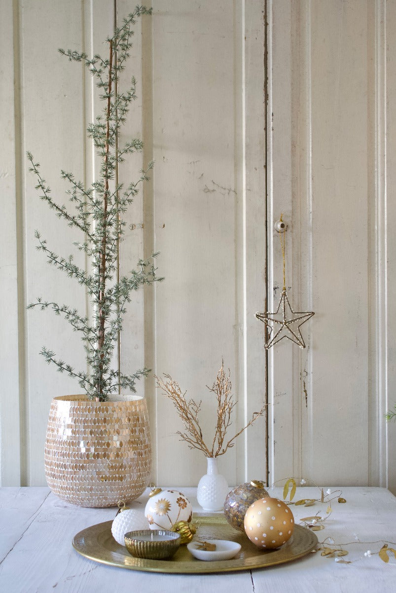 Christmas ball opal white WEL033