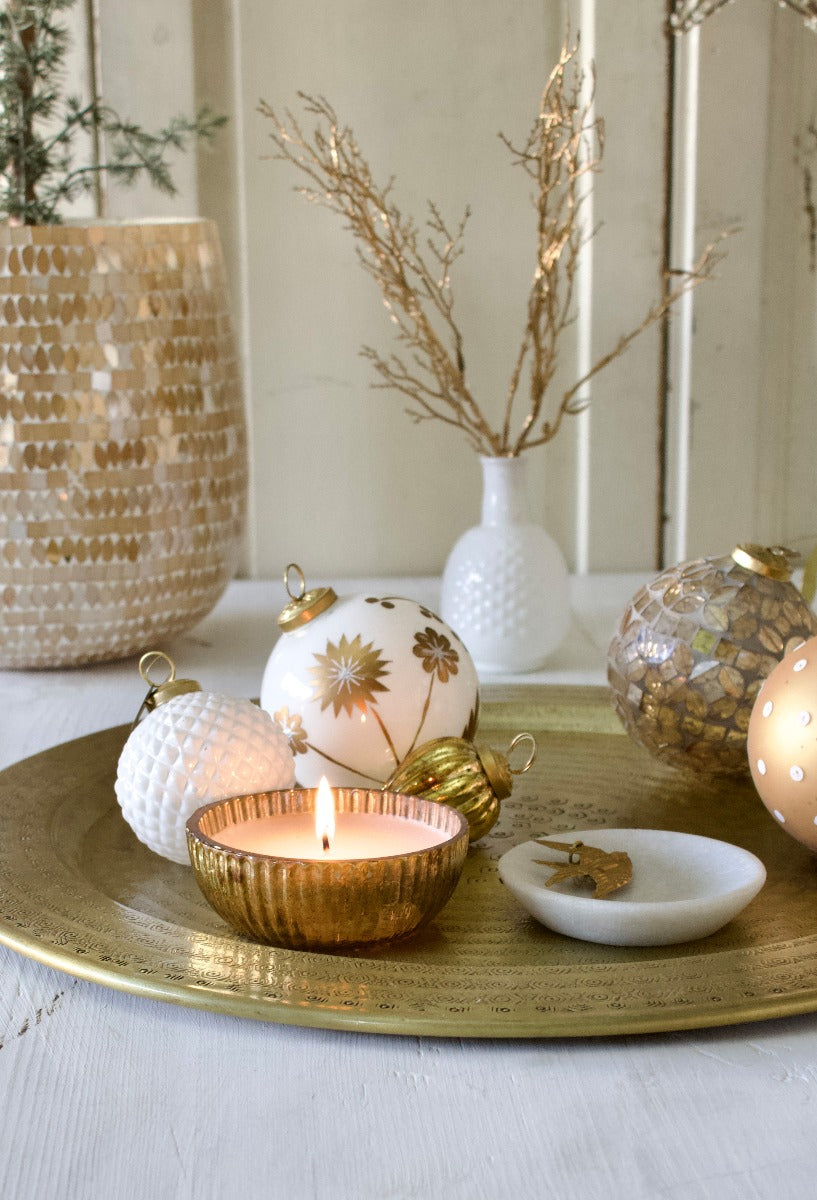 Christmas ball opal white WEL033