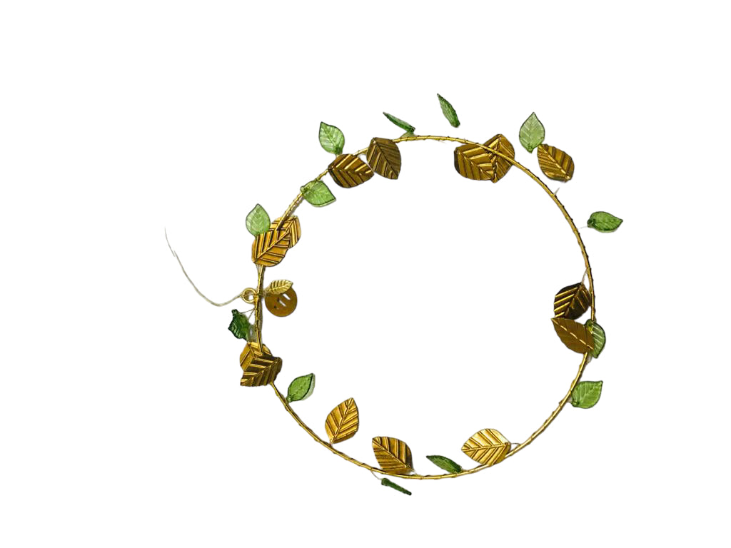 Green & golden leaves wreath TI0623