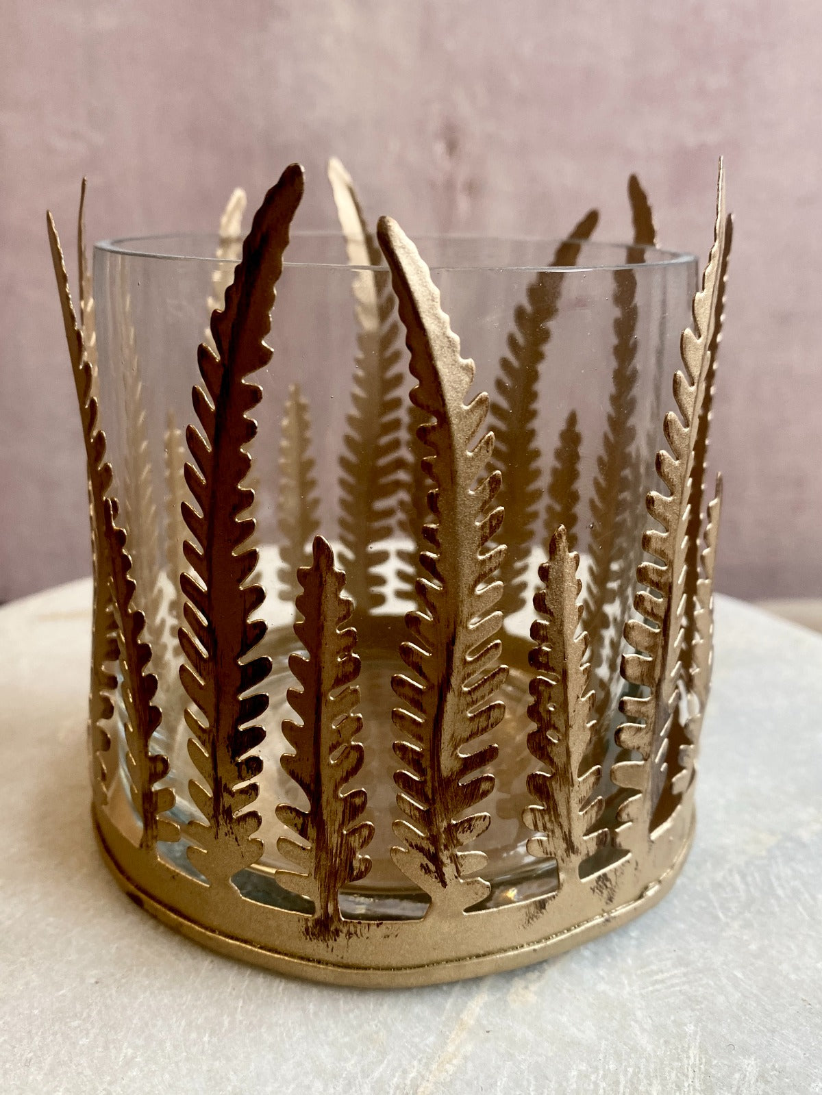 Tealight fern votive KE104