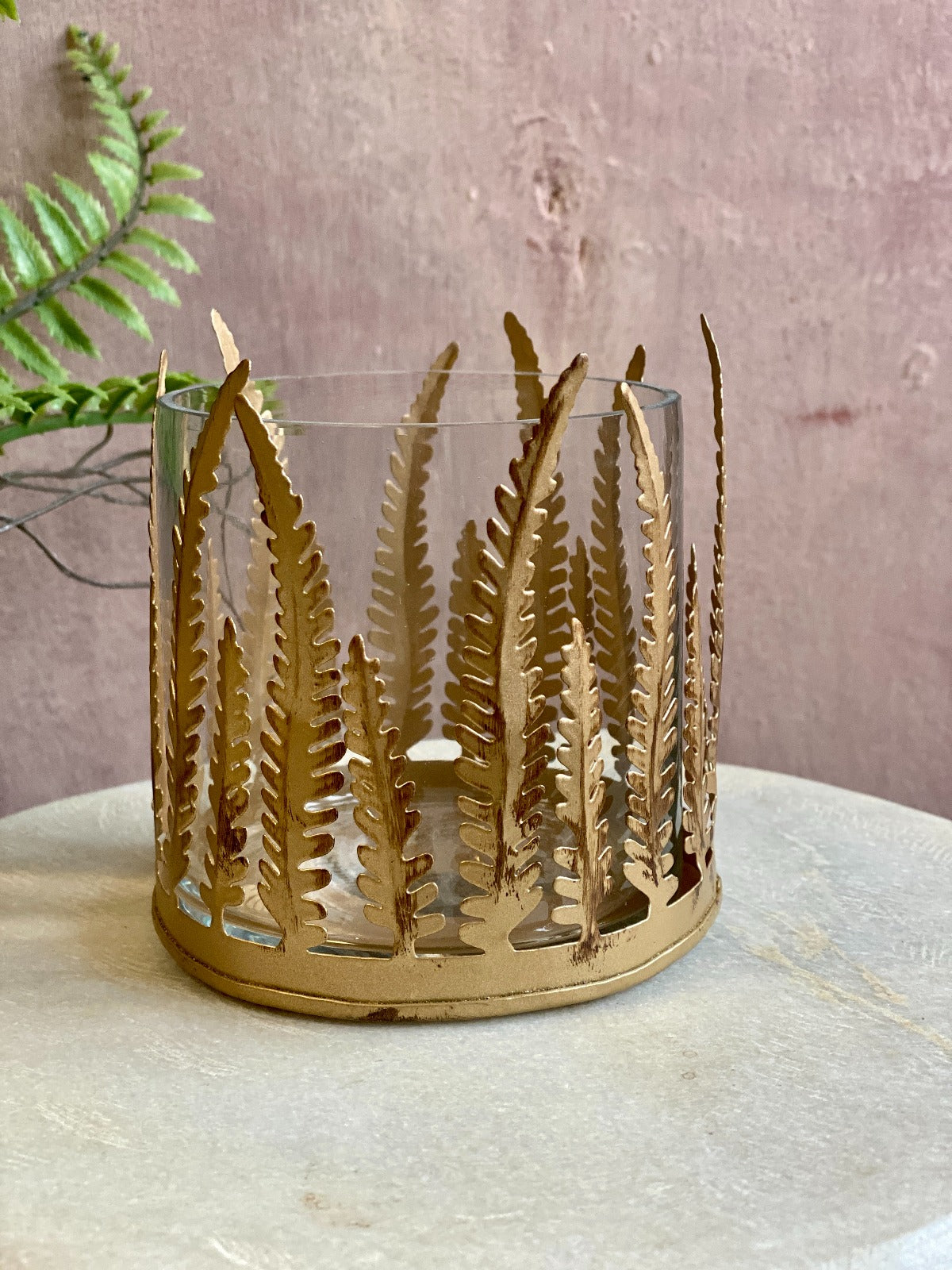 Tealight fern votive KE104