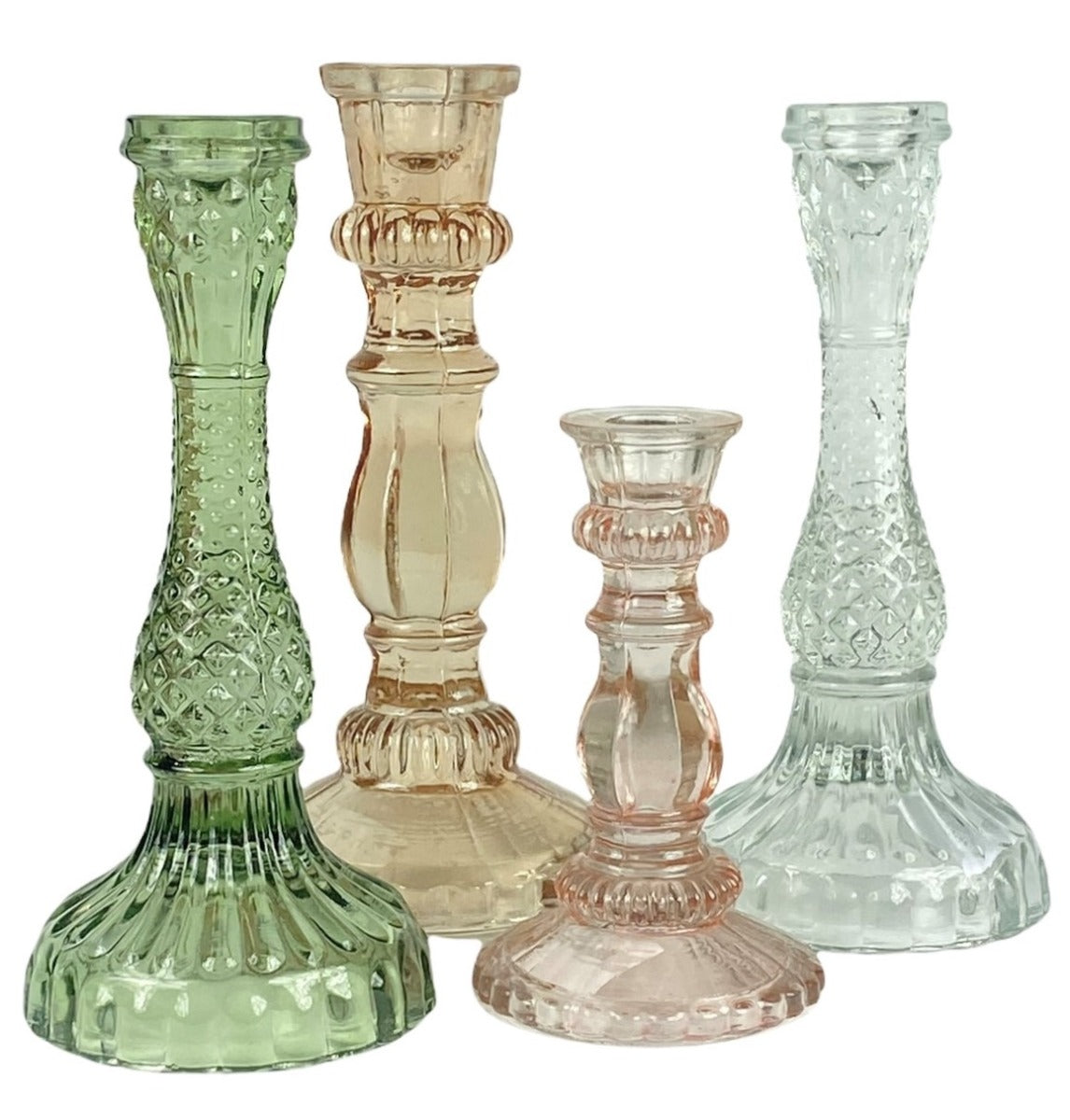Candleholder glass cinna-peach WEL042