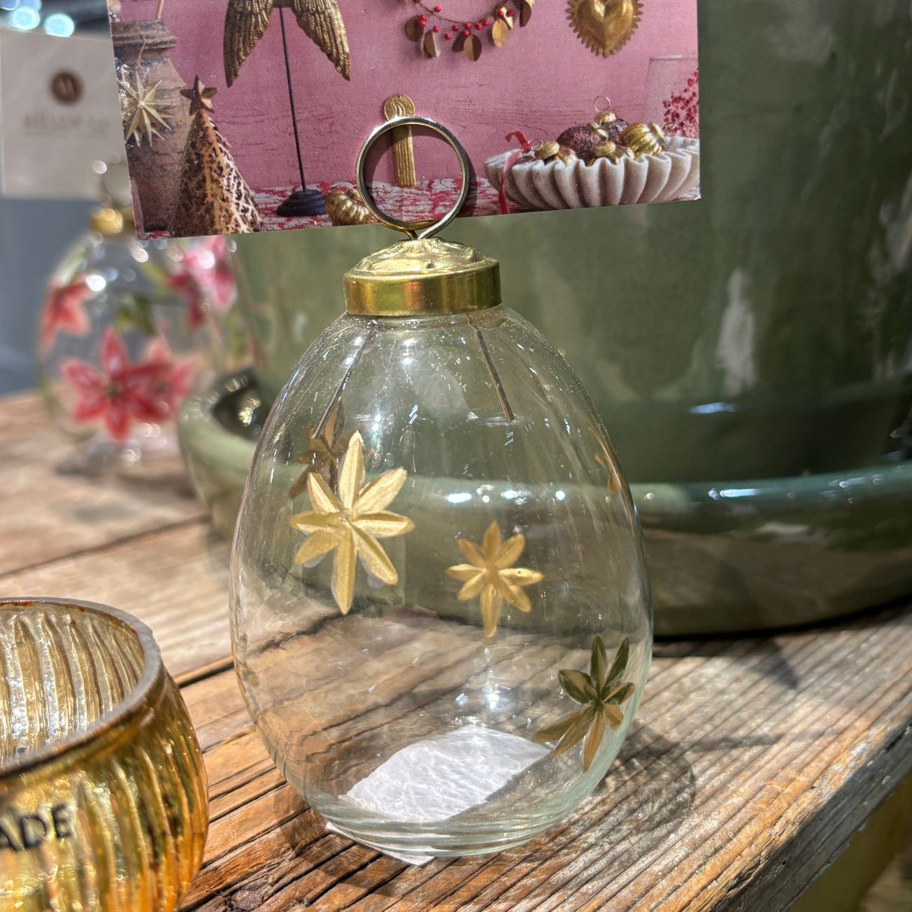Glass Card Holder Clear Star WEL270