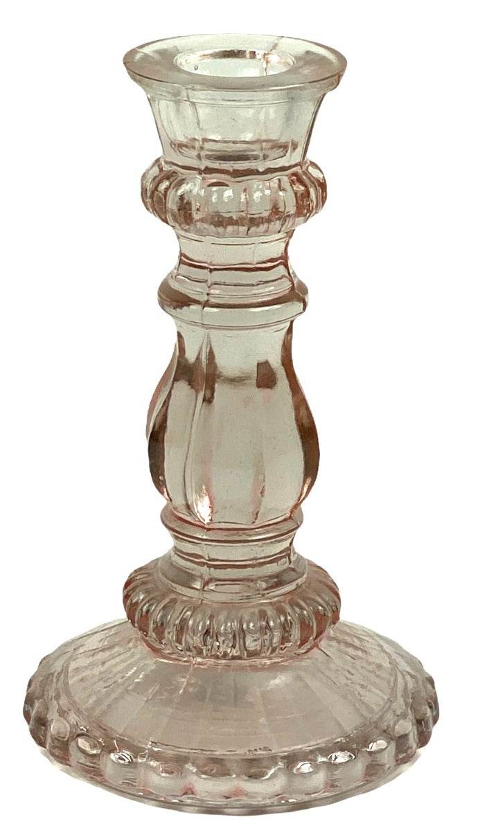 Kaarsenhouder glas lichtroze L WEL041P