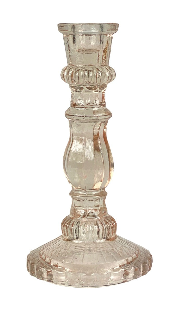 Kaarsenhouder glas lichtroze L WEL041P