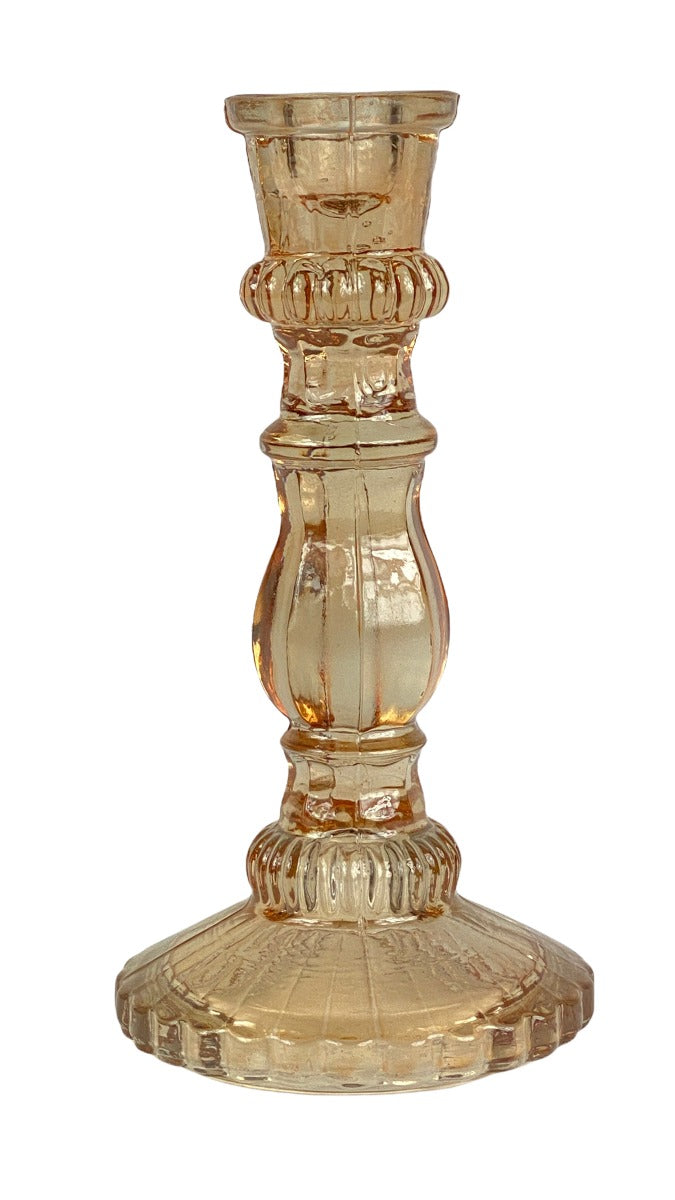 Candleholder glass cinna-peach WEL042