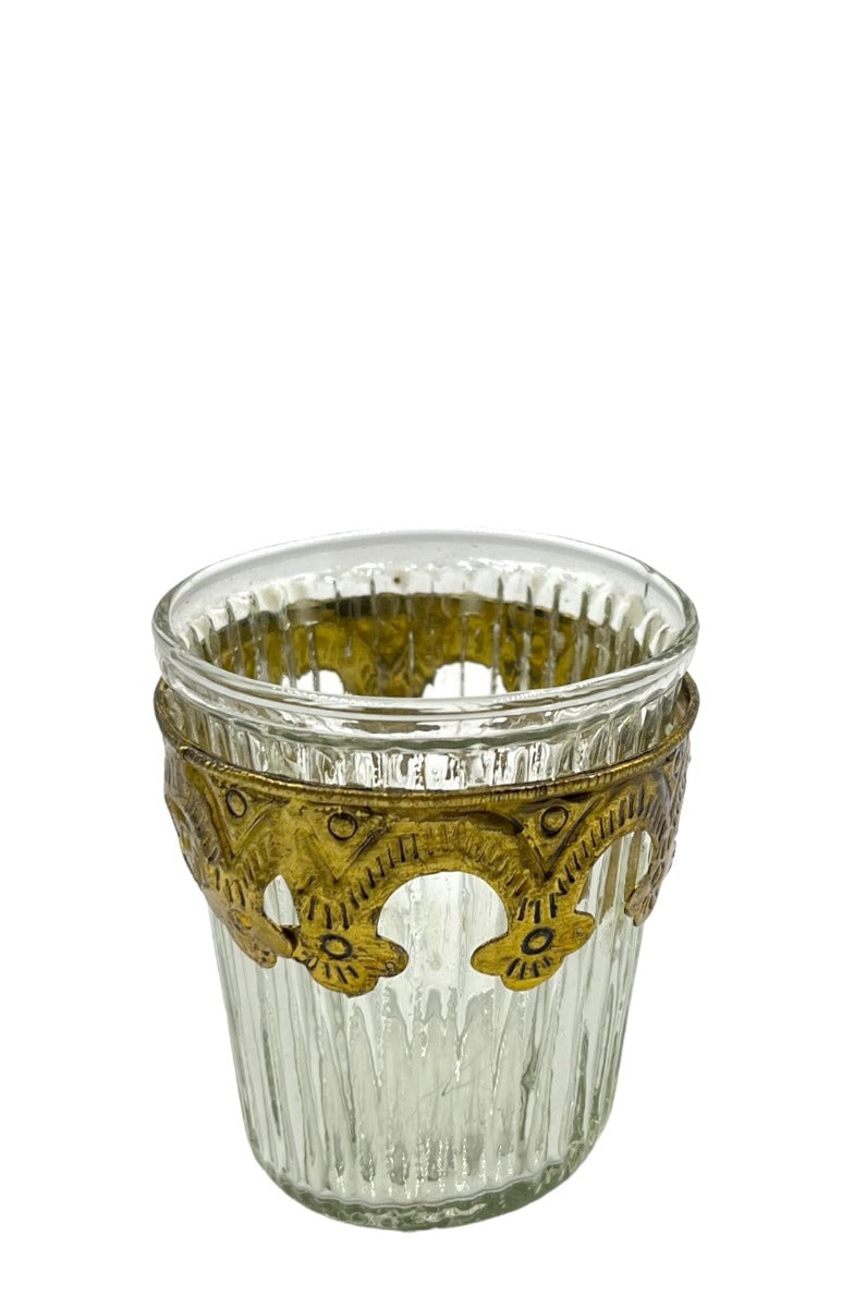 Tealightholder transparent ribbed glass WEL119