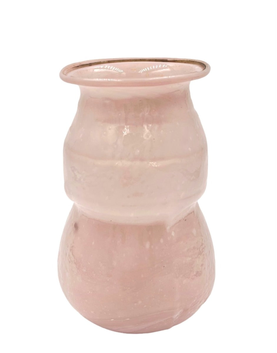 Vase en verre recyclé en opaline rose WEL124