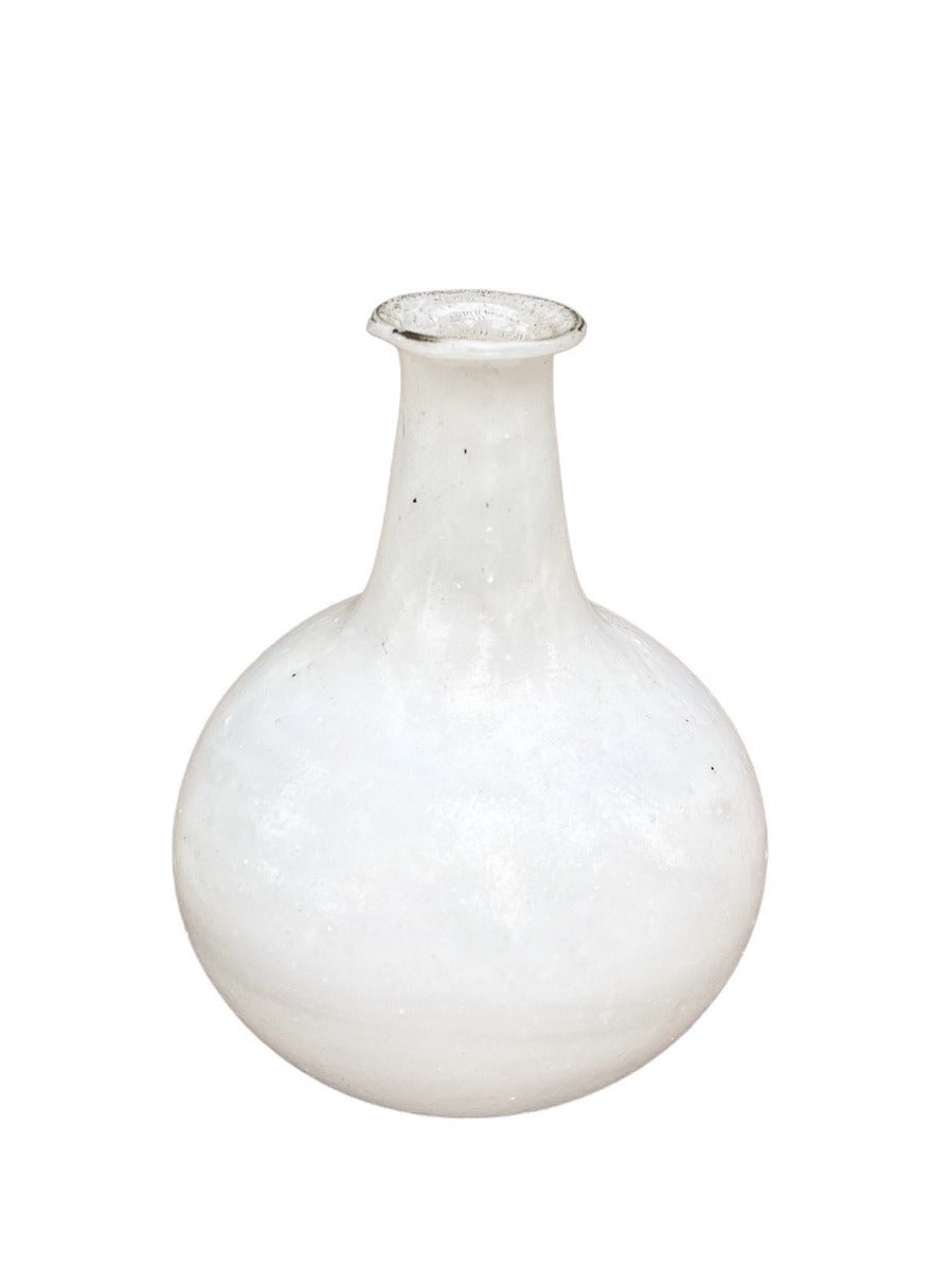 Vase recycled glass opaline white WEL127