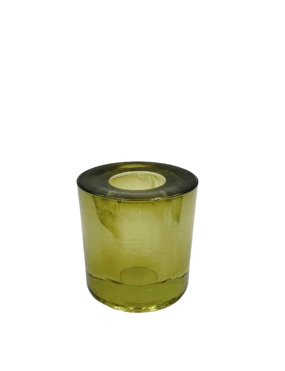 Kaarsenhouder lichtgroen glas WEL179