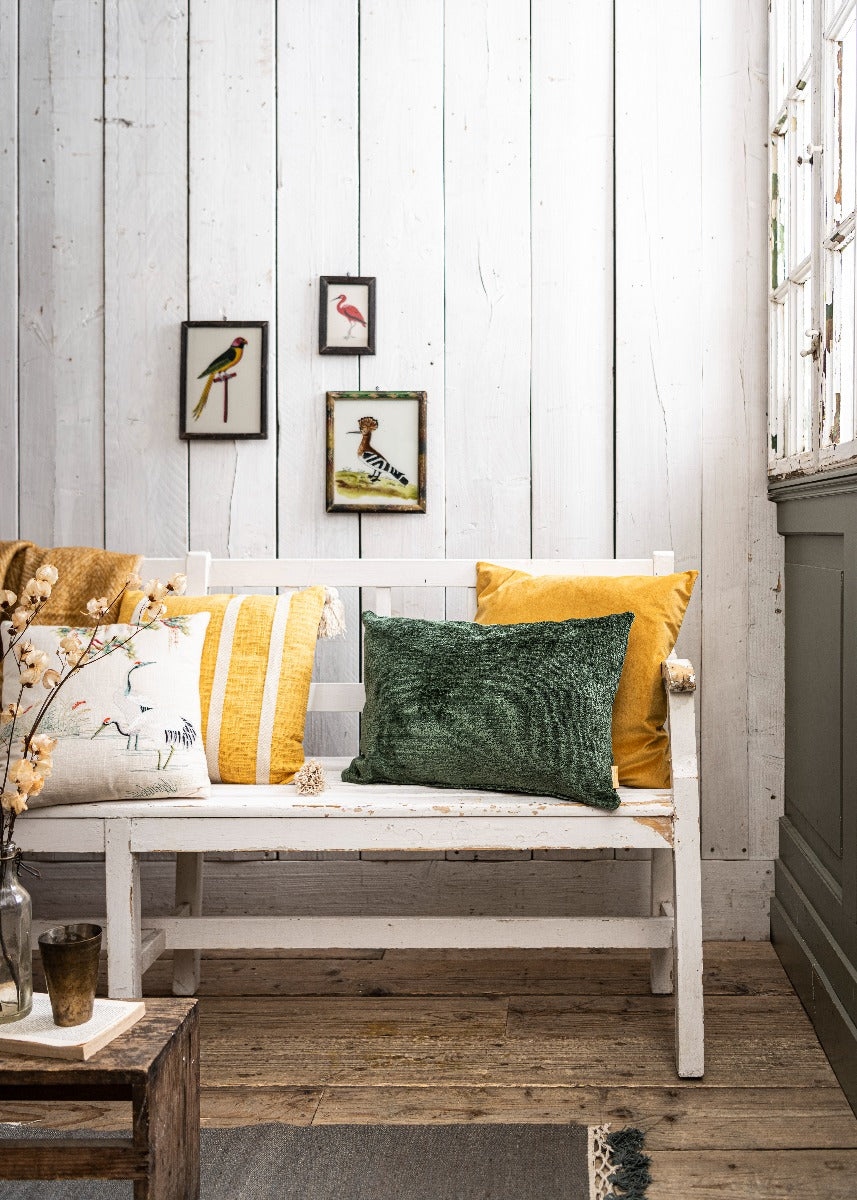 Chenille cushion cover Forrest green Sym504