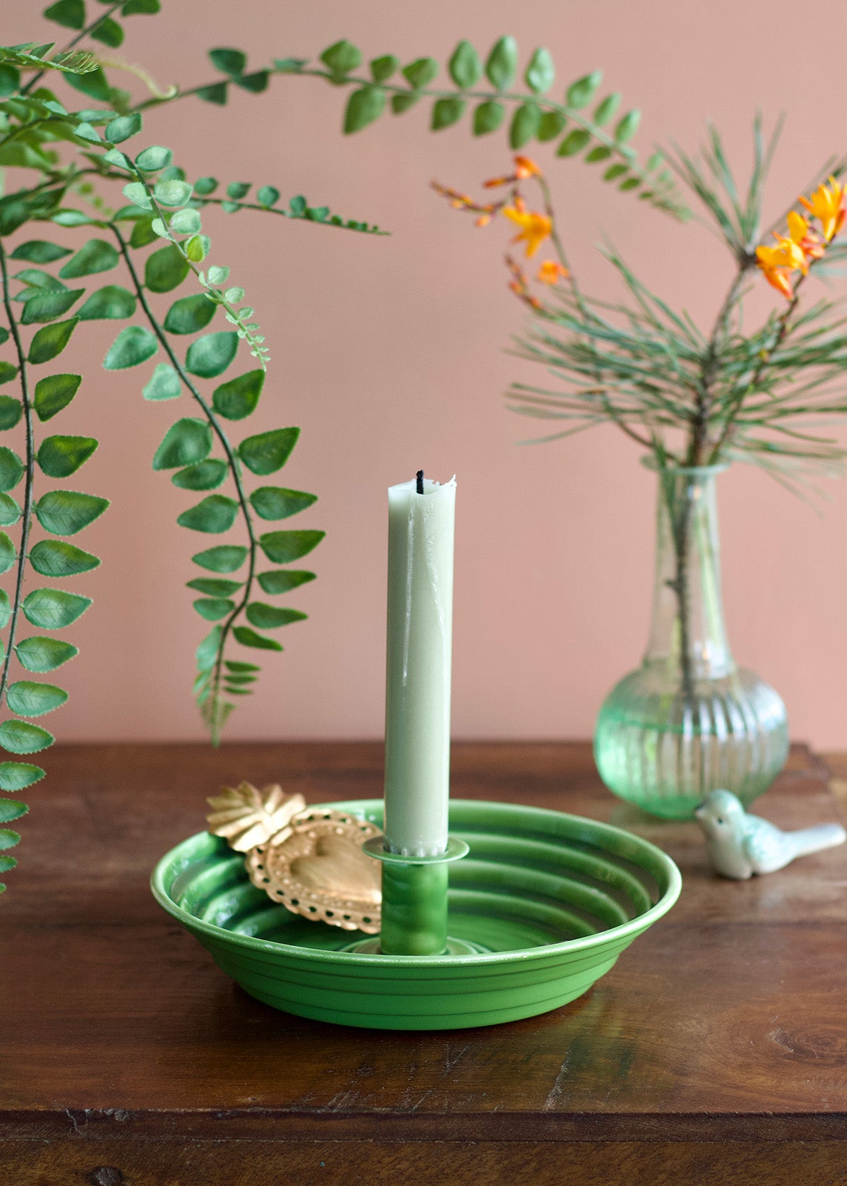 Candle holder green DG15
