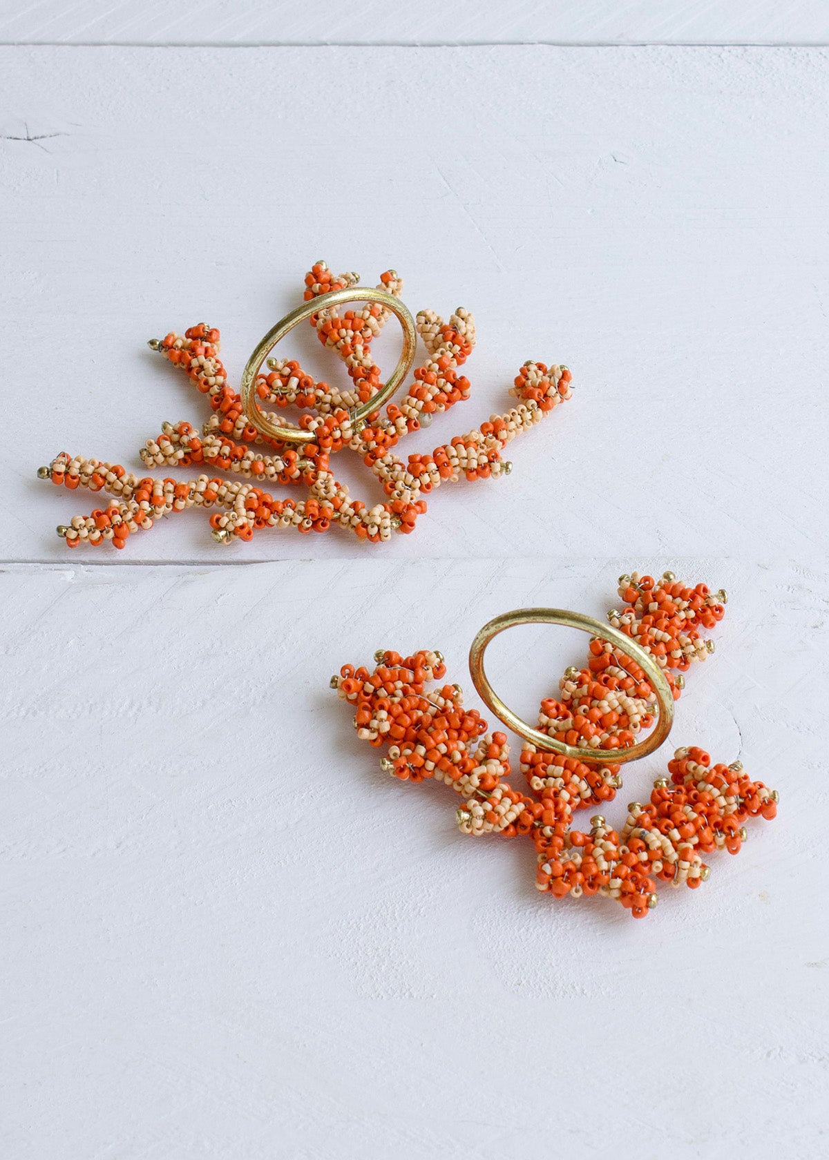 Coral Beaded Napkin Rings AKS009