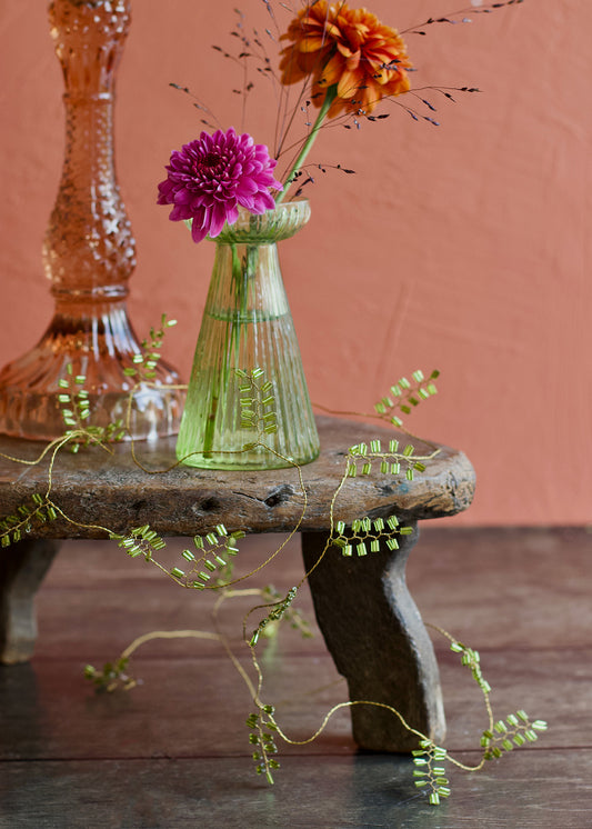 Guirlande de perles de verre vert clair WD24