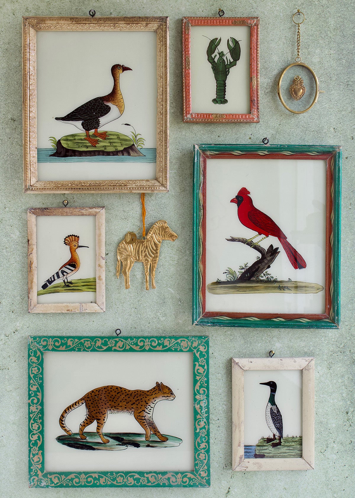 Glas schilderij vogel