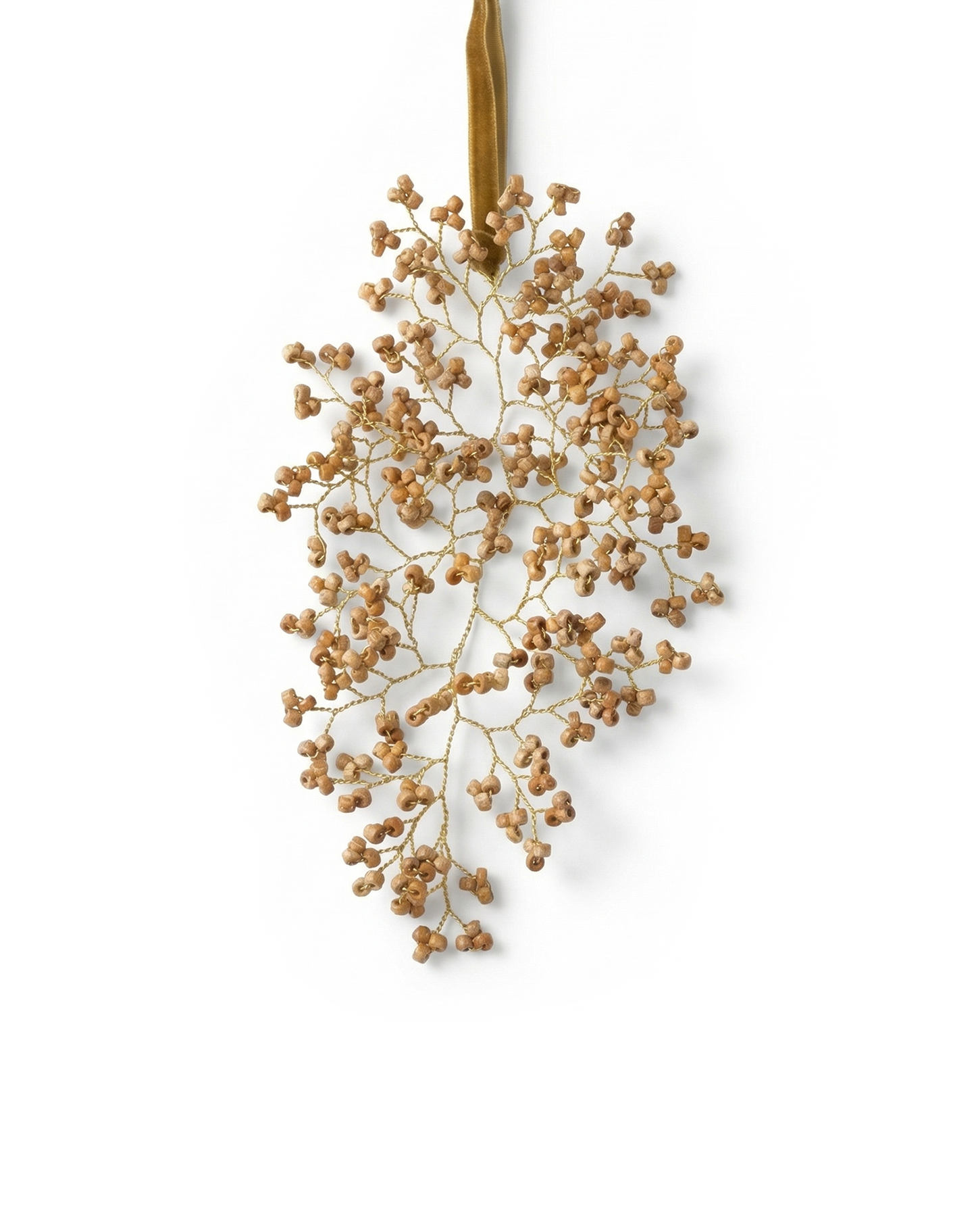Wooden beads leaf ornament WD110