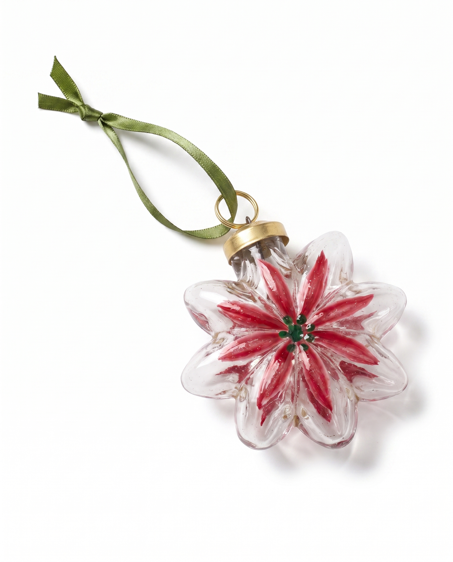 Glass Flower Ornament Pink Bloom WEL284