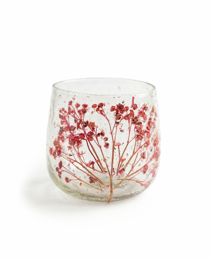 Red flower glass WEL218