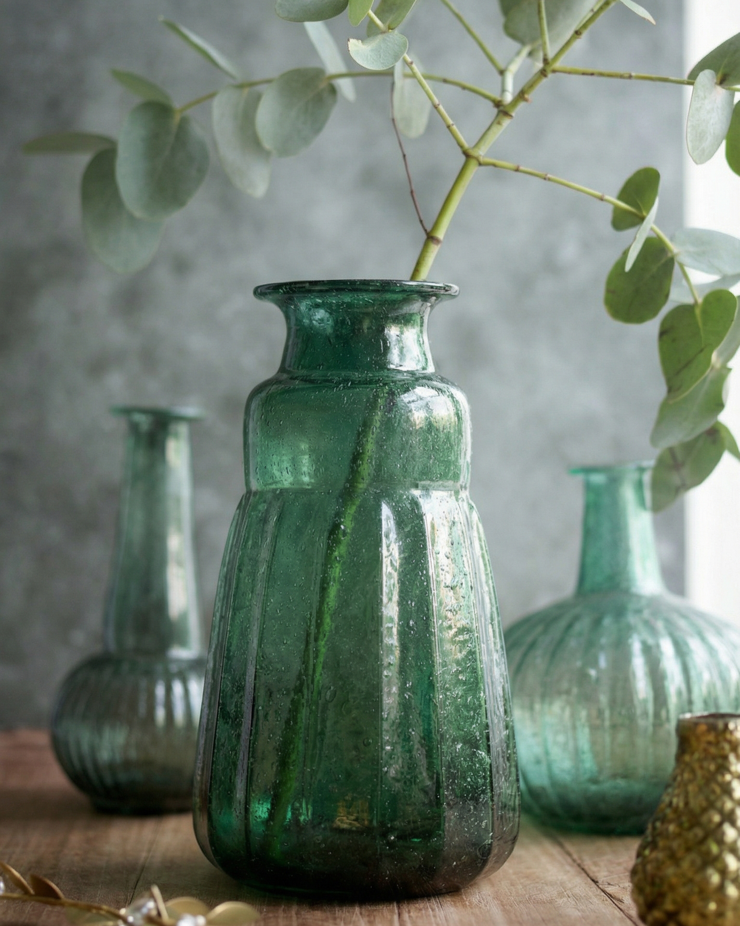 Vase vert foncé recyclé WEL239