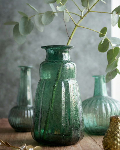 Vase vert foncé recyclé WEL239
