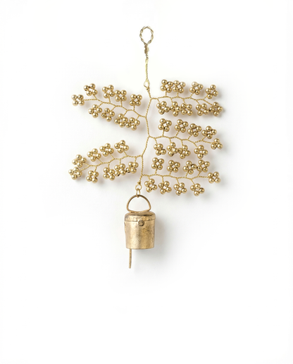 Gold beaded bell ornament WD113