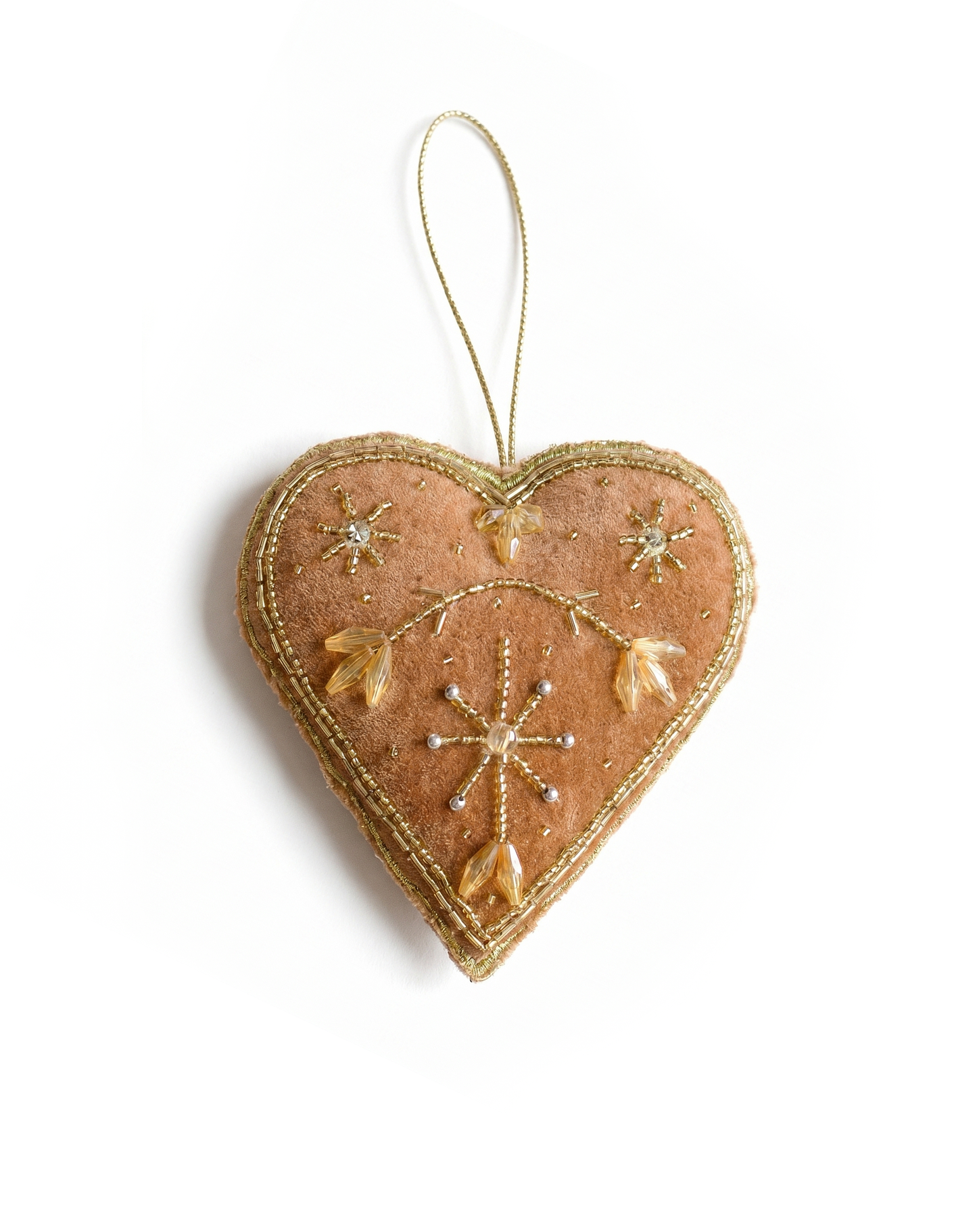 Heart Ornament Toasted Nut AKS015