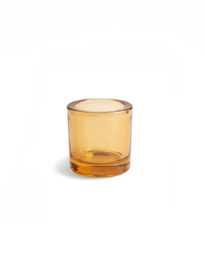 Candle holder glass cinna-peach WEL180