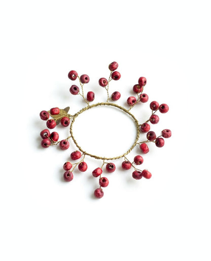 Napkin ring wood red TI1512