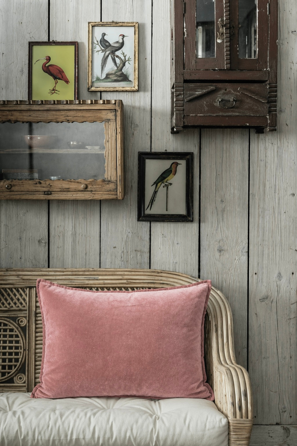Dusty pink velvet cushion cover BHAT009