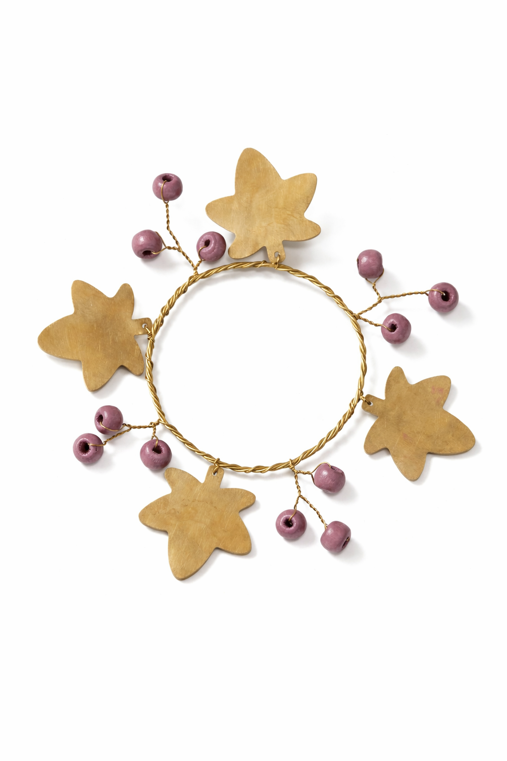 Napkin ring wood beads purple TI1306