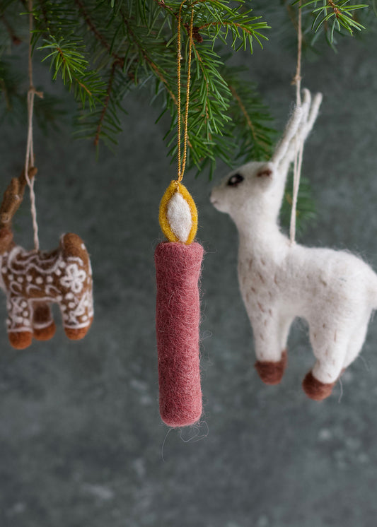 Felt candle pink