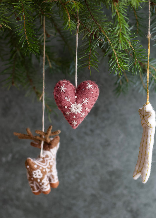 Felt heart ornament