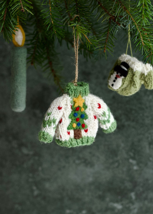 Ugly green Christmas jumper
