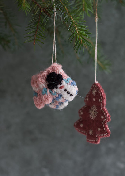 Mittens snowman pink