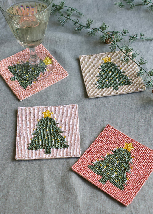 Coasters Christmas tree s/4 AKS006