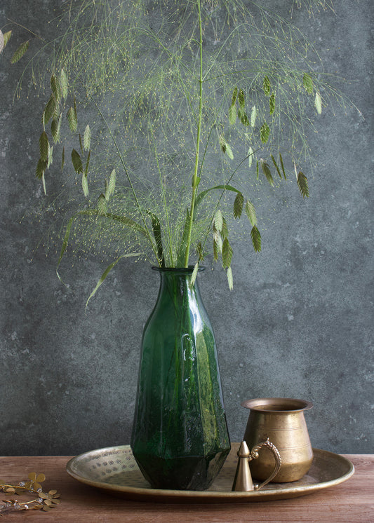 Dark green recycled vase WEL237