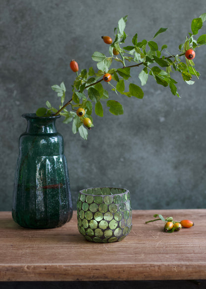Green mosaic tealight WEL259