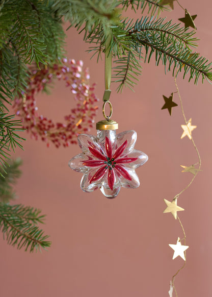 Glazen Bloem Ornament Roze Bloesem WEL284
