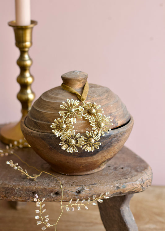 BEADED FLOWER ORNAMENT WD130