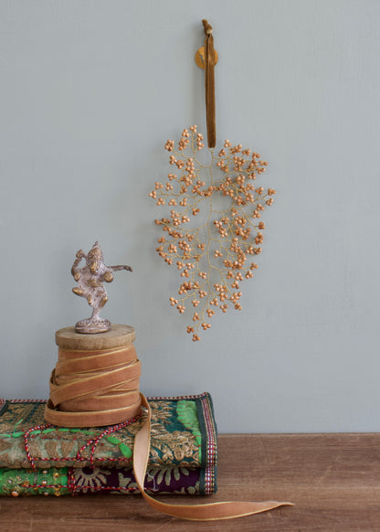 Wooden beads leaf ornament WD110