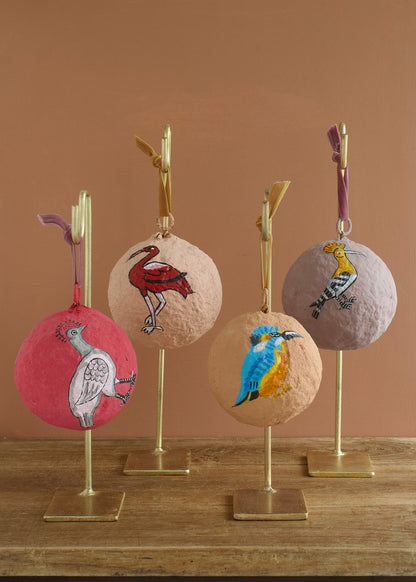 Paper Mache ball Kingfisher MJ25461
