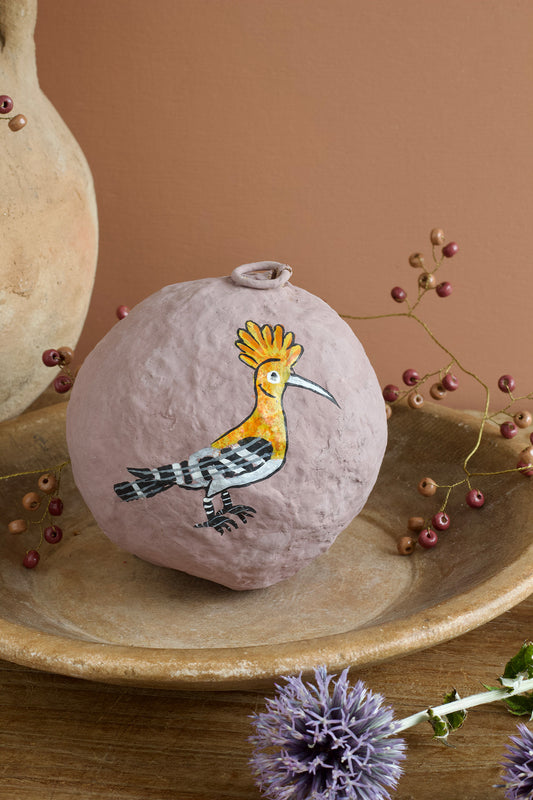 Paper mache ball hoopoe MJ25464