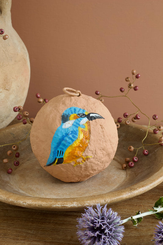 Paper Mache ball Kingfisher MJ25461