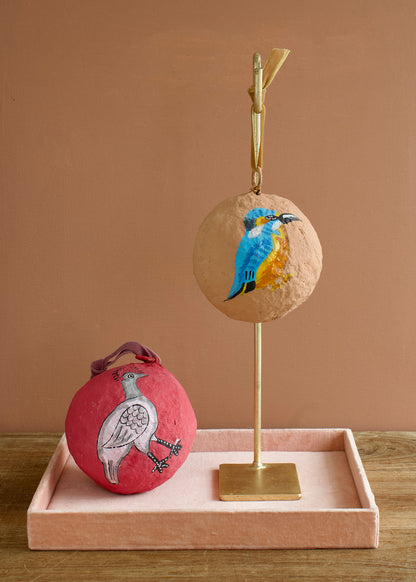 Paper Mache ball Kingfisher MJ25461