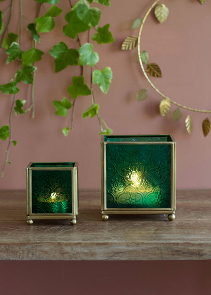 Candle Holder Emerald Green OPU018