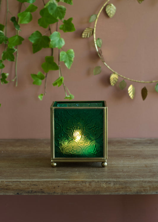 Candle Holder Emerald Green OPU018