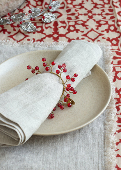 Napkin ring  glass red TI2103