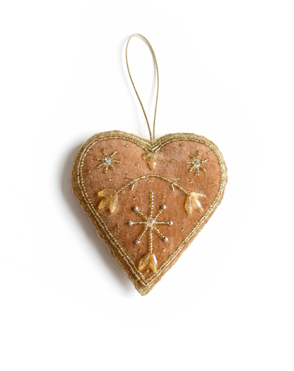 Heart Ornament Toasted Nut AKS015